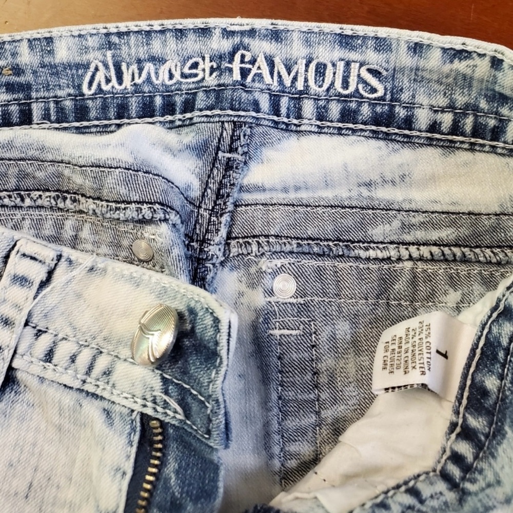Almost Famous Light Blue Jean Shorts are a junior size 1. - Picture 4 of 10